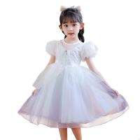 Dentelle Robe d’une seule pièce de fille Patchwork Solide Blanc pièce