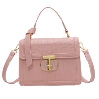 PU Leather Easy Matching Handbag attached with hanging strap Stone Grain PC