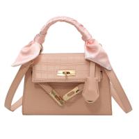 PU Leather Easy Matching Handbag attached with hanging strap Stone Grain PC