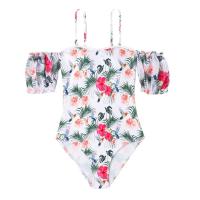 Polyamide & Spandex & Polyester Maillot de bain d’une seule pièce Imprimé Floral Blanc pièce