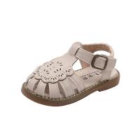 Beef Tendon & Synthetic Leather velcro Girl Sandals & hollow Pair