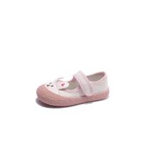 Rubber & Canvas Hook and Loop Girl Kids Shoes Cartoon pink Pair