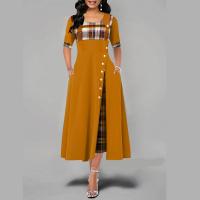 Polyester Einteiliges Kleid, Plaid, mehr Farben zur Auswahl,  Stück