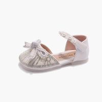 Rubber & PU Leather with bowknot & Hook and Loop Girl Sandals Pair