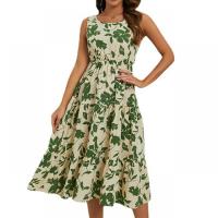 Polyester & Coton Robe d’une seule pièce Imprimé Floral Vert pièce