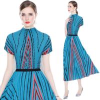 Poliéster Vestido de una pieza, impreso, Sólido, azul,  Conjunto