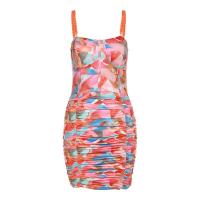 Polyester Slip Dress & above knee printed PC