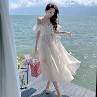 Polyester Slip Dress large hem design & slimming PC