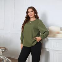 Polyester Vrouwen lange mouw T-shirt Groene stuk