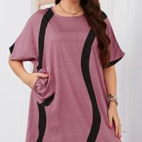 Polyester Plus Size One-piece Dress & loose printed PC