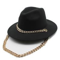 Polyester Fedora Hoed Solide Zwarte stuk