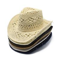 Straw windproof Sun Protection Straw Hat sun protection & unisex & breathable weave Solid PC