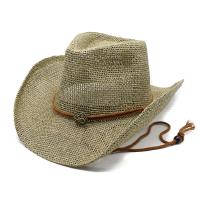 Paille Chapeau de paille de protection solaire Tisser Solide Vert pièce