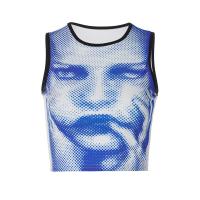 Polyester Tank-Top, Gedruckt, Blau,  Stück