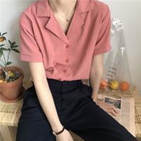 Polyester Frauen Kurzarm Shirt, Solide, mehr Farben zur Auswahl,  Stück