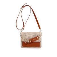 Straw & PU Leather Box Bag & Weave Crossbody Bag Unlined PC