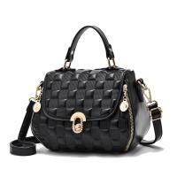 PU Leather Handbag soft surface & attached with hanging strap plaid PC