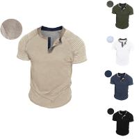 Poliéster Hombres camiseta de manga corta, teñido de manera simple, Sólido, más colores para elegir,  trozo