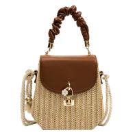 Straw Easy Matching Handbag attached with hanging strap PU Leather PC