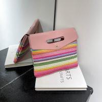 PU Leather Weave Handbag soft surface striped PC