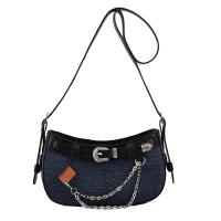 PU Leather & Denim Easy Matching Shoulder Bag PC