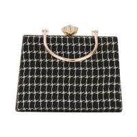 Plaid Fabric & Zinc Alloy & Rhinestone Tote Bag Handbag large capacity plaid PC