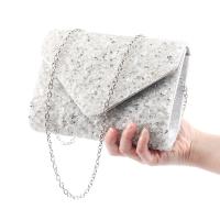 Acryl & Rhinestone Clutch Tas Polyester Solide Zilveren stuk