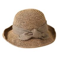 Straw Sun Protection Straw Hat edge curling & sun protection & adjustable & breathable Solid PC