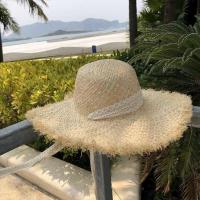 Rafidah Grass & Lace Sun Protection Straw Hat sun protection & adjustable & breathable Solid PC