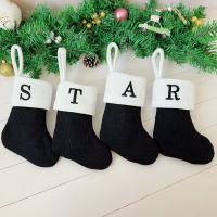 Polyester Weihnachtsdekoration Socken, Schwarz,  Stück