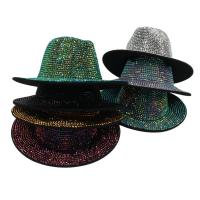 Woollen Cloth Fedora Hat unisex & with rhinestone Solid PC