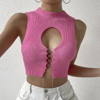 Polyester Tank-Top, Gestrickte, Solide, Rosa,  Stück