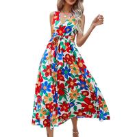 Polyester Einteiliges Kleid, Gedruckt, Floral,  Stück