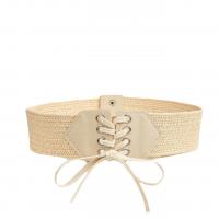 PP Straw Easy Matching Fashion Belt Apricot PC