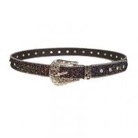 PU Leather & Zinc Alloy Easy Matching Fashion Belt with rhinestone purple PC