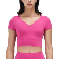 Polyamide & Spandex Vrouwen Yoga Tops Solide meer kleuren naar keuze stuk