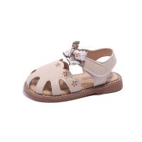 Microfiber PU Synthetic Leather & Rubber Hook and Loop Girl Sandals & breathable Pair