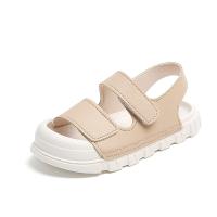 Rubber & Synthetic Leather Hook and Loop Girl Sandals & breathable Solid PC