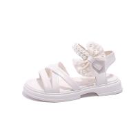 Rubber & Synthetic Leather Hook and Loop Girl Sandals & breathable Solid Pair