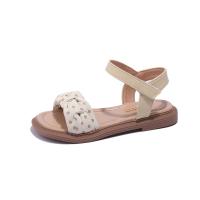 Rubber & Synthetic Leather Hook and Loop Girl Sandals & breathable Pair