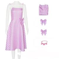 Polyester Robe slip Imprimé Plaid Rose pièce