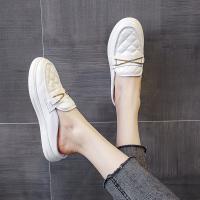 Microvezel PU synthetisch leer Vrouwen Luie Schoenen Witte Paar