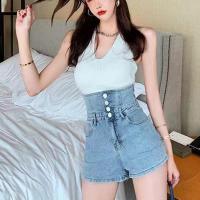 Denim High Waist Women Hot Pant lift the hip & slimming PC