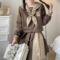 Polyester Vrouwen Sailor Kostuum Brown Instellen