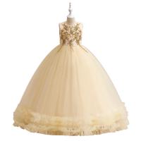 Polyester Princess & Ball Gown Girl One-piece Dress champagne PC