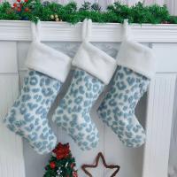 Polyester Christmas Decoration Stocking christmas design leopard blue PC