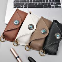 Cowhide Glasses Case break proof & portable patchwork Solid PC