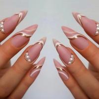 ABS Fake Nails, rosa und weiß,  Festgelegt