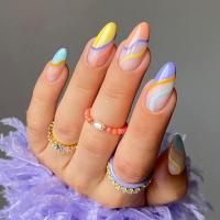 ABS Fake Nails, mehrfarbig,  Festgelegt