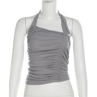 Baumwolle Camisole, schlicht gefärbt, Solide, Grau,  Stück